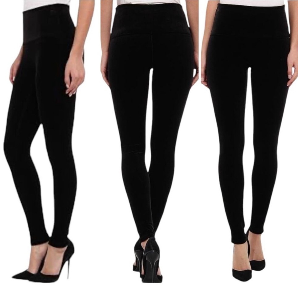 SPANX Luxe Black Velvet Leggings
